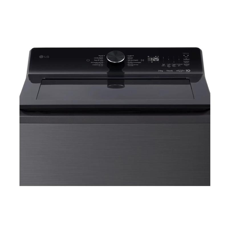 LAVADORA DE CARGA SUPERIOR LG AI DD SMART INVERTER 25 KG ACERO NEGRO WT25PBTX6